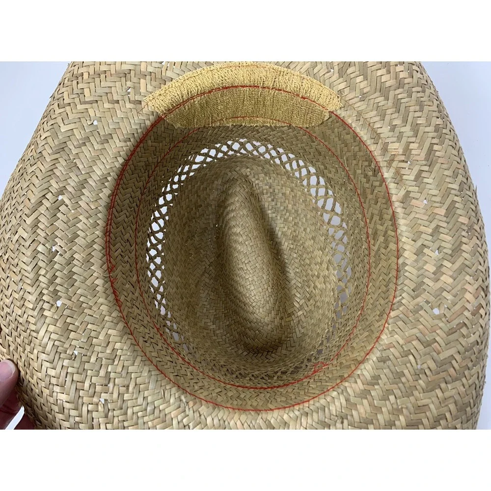 NEW VINTAGE DISNEYLAND PARIS BUFFALO BILL'S WILD WEST SHOW STRAW COWBOY HAT Red